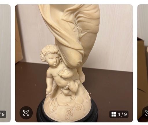 アイボリー樹脂製女性と子供の彫刻