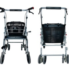 睦三 シルバーカー 折りたたみ式 カゴ いす付きの画像