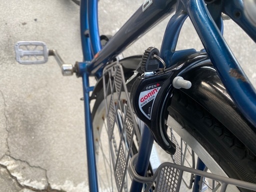 【LEDオートライト】27インチ　6速　自転車　ネイビー