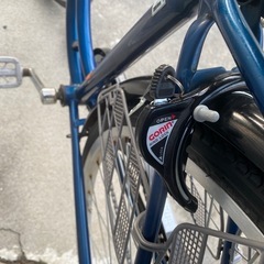 【LEDオートライト】27インチ　6速　自転車　ネイビーの画像