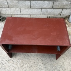 木製テーブル/オープンシェルフ　作業台 棚　古道具の画像