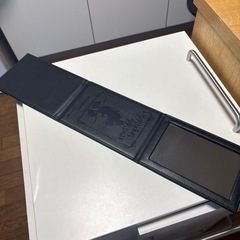 非売品・未使用｜ディズニー ミッキーマウス 三つ折り卓上ミラー（黒・レザー調）の画像