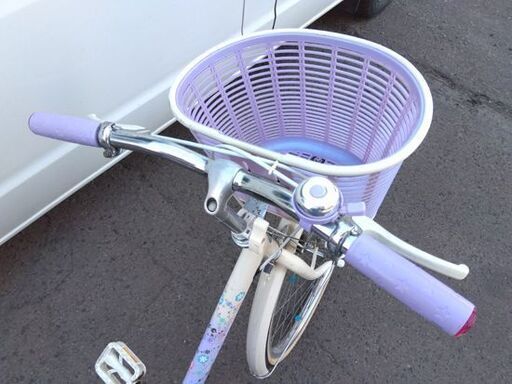 24インチ ジュニアサイクル パープル カゴ付き 子供用自転車 ライト付き 女の子用 キッズサイクル 札幌市中央区 南12条店