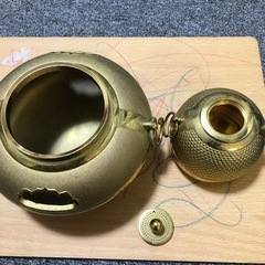 黄金茶釜招福24KGP（金メッキ）天皇陛下御即位50年記念の画像