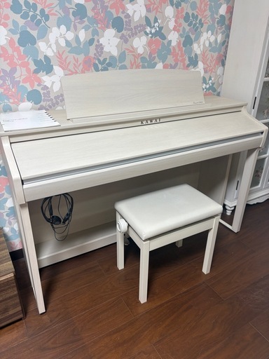 【KAWAI】木製鍵盤　電子ピアノ　CA48 プレミアムホワイトオーク　