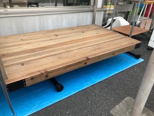 昇降式テーブル 木目 ウッドテーブル