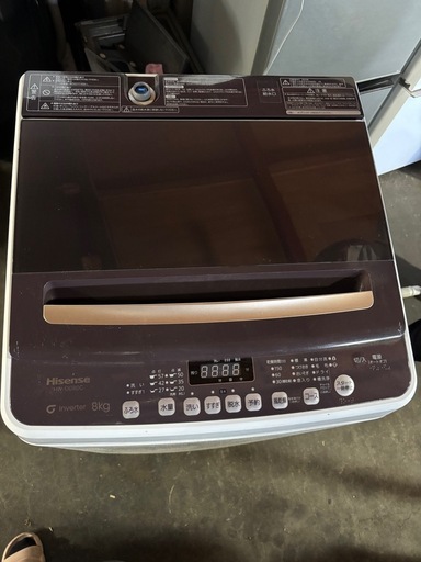 ハイセンス（HISENSE） 全自動洗濯機 洗濯機 8kg 一人暮らし 小型 縦型 2024年製　ハイセンス　8キロ　全自動電気洗濯機