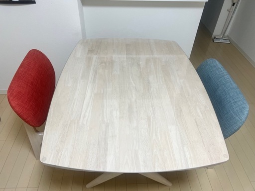【受け取り先決まりました】ニトリ ダイニングテーブル RELAX 120WW ロータイプダイニングセット 椅子2脚・FPマット付き