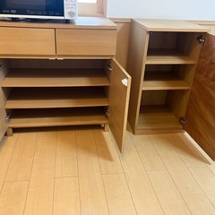 【相談中】無印良品　木製キャビネット　スリムの画像