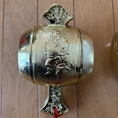 打ち出の小槌 置物（金色・七福神彫刻）商売繁盛・開運アイテム　2個セットですの画像