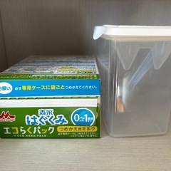 森永 はぐくみ エコらくパック はじめてセット( 400g×2袋入)【はぐくみ】[はぐくみ 粉ミルク 新生児 専用ケース スプーン付]の画像