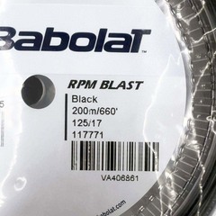 【未使用】バボラ RPM ブラスト BLAST 125 硬式 テニス ストリング ガット 200m ロール ブラック 243101 BABOLAT 1.25mmの画像