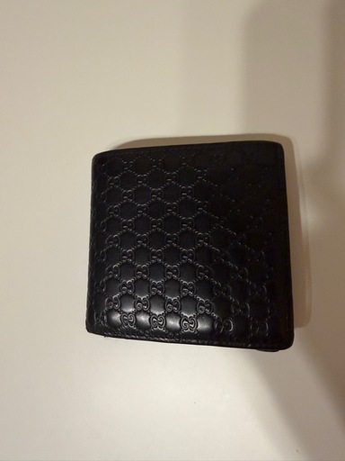 GUCCI　マイクロシマ GG柄 二つ折り財布 レザー