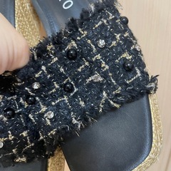 staccato ミックスツイード　厚底サンダルの画像