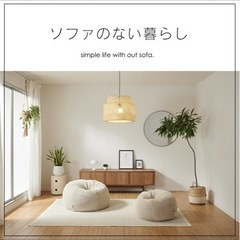 ハナロロ　ビーズクッション　ベージュ170L 開封後1度使用のみ　の画像