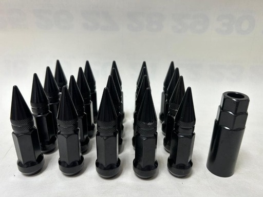 スチールスパイクデザインナット　M12　P1.5（ブラック）