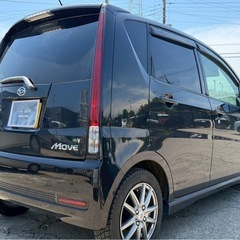 【支払総額10.8万円】 ムーヴカスタムRSターボ 車検令和9年3月 社外ウーファー 純正momoステアリング 修復歴なし 激安軽自動車♬の画像