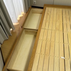 無印良品☆嬉しい収納付きダブルベッド☆の画像