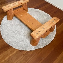 中古 職人作 ヒノキ ログ センターテーブルの画像