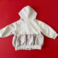 プティマイン フード付きジップアップアウター 80 春秋服の画像