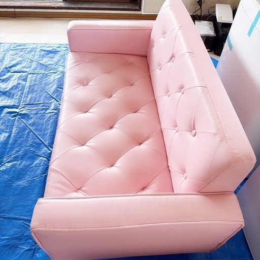 【美品
】ニッセン コンパクトソファ 合皮 ニッセン　エレガント ベビーピンク 姫系 量産型