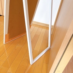 【0円】使用可能　全身鏡　ホワイトの画像