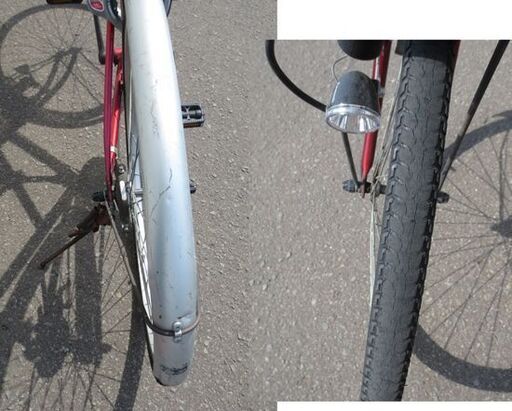 26インチ  自転車 赤 ママチャリ 切替無し  ベル付き スタンド付き カゴ/鍵付き 札幌 北20条店