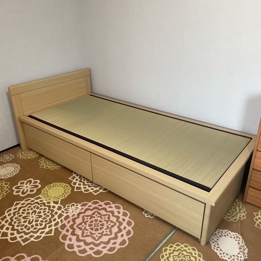 畳敷き木製シングルベッド
