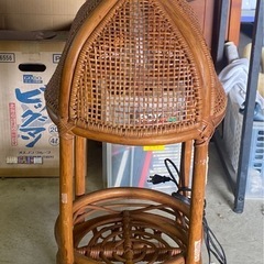 【LP】ラタン　スタンドライト　昭和レトロ　ジャンク品