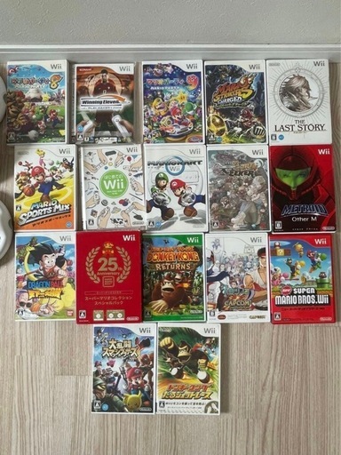Wii本体とリモコン4個セット　ゲーム15本以上セット