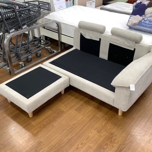 ii-na イーナ オットマン付き2人掛けソファー メロー【トレファク 川越店】 送料無料】Mellow メロー 幅179 カウチソファ 収納付き ソファ ロー 