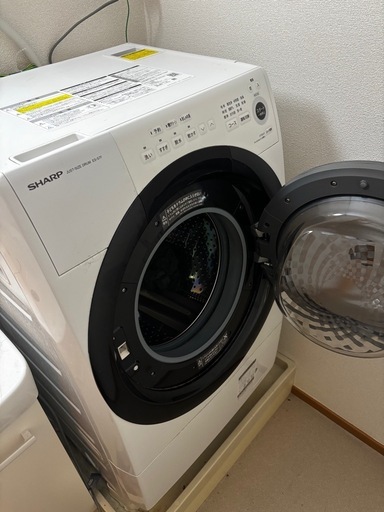 シャープ ドラム式 洗濯乾燥機 ES-S7F-WR ヒーターセンサー乾燥 右開き(ヒンジ右) 洗濯7kg/乾燥3.5kg ホワイト系 