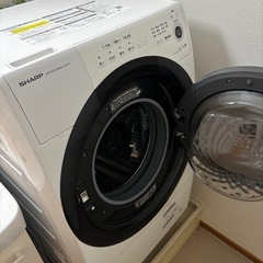 シャープ ドラム式 洗濯乾燥機 ES-S7F-WR ヒーターセンサー乾燥 右開き(ヒンジ右) 洗濯7kg/乾燥3.5kg ホワイト系 幅596mm 奥行600mm DDインバーター搭載 2021年春モデルの画像