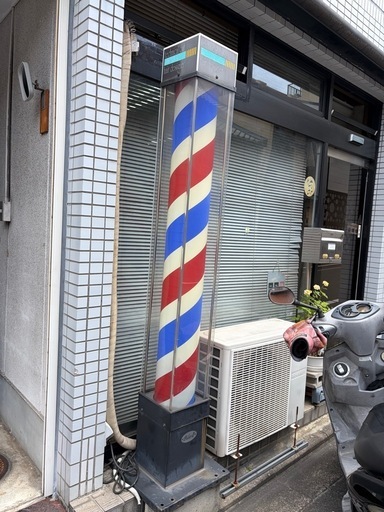 【商品名】 理容室 サインポール 回転灯 バーバーポール 業務用 レトロ