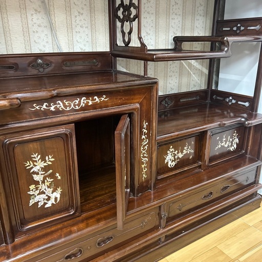 茶箪笥　螺鈿細工　古家具　昭和レトロ