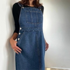 【USED】 ジャンパスカート　デニム　サロペット　FREEの画像
