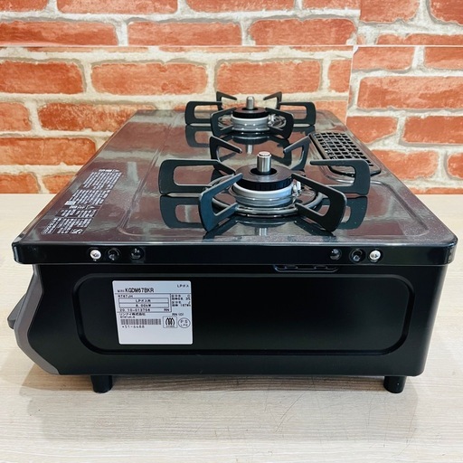 【リンナイ】LPガス用二口ガスコンロ　KGDM67BKR 2020年