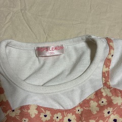 トップス　130サイズ　ピンク花柄×ホワイトの画像