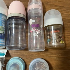 【まとめ売り】ピジョン・コンビ 哺乳瓶・乳首 ＆ リッチェル 離乳食冷凍トレー・米ぬかチャージ セット　13000円相当 の画像