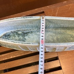陶器製　ボート型　花器　植木鉢　和風モダン　の画像