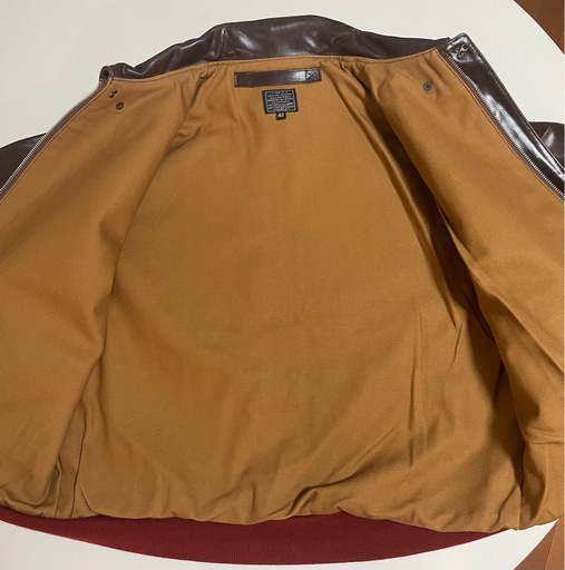 特価 赤リブ A-2 フライトジャケット 牛革 茶芯風   2XL