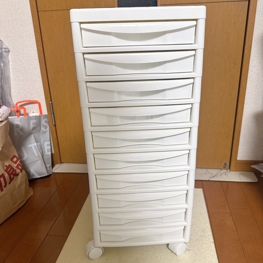 キャスター付きサイドチェストホワイト (まい) 久地の収納家具《収納 キャスター付きサイドチェストホワイト (まい) 久地の収納家具《収納