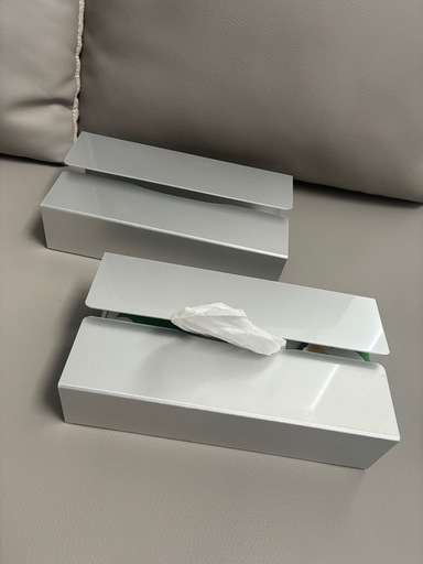シルバーアルミ　ティッシュケース　2個セット