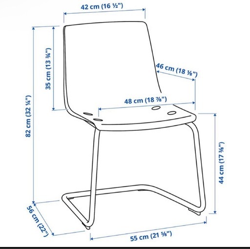 IKEA トービアス　ブラウンレッドチェア　