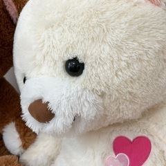 新品タグ付き　フワフワ大きなクマちゃん　ブラウンとホワイト2個セットの画像
