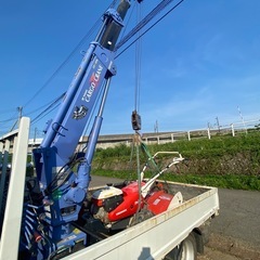 フソウ　2トン　キャンター　トラック　クレーン付き　車検付き　すぐに使えます。の画像