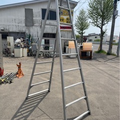 長谷川工業　ハセガワ　9段　アルミ合金製　脚部伸縮式専用脚立　軽作業用　KL-27　脚立　伸縮　天板高さ2480〜2790㎜　中古　③の画像
