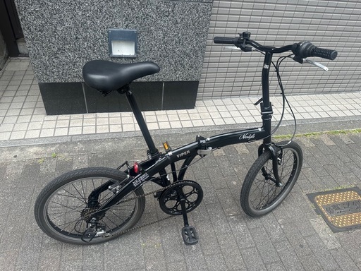 20インチ　外装6段変速　軽量アルミフレーム折り畳み自転車　ブラック