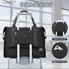 新品　ボストンバッグ　防水ショルダートート　キャリーオン　汚れ物＆靴　独立収納　多ポケットの画像