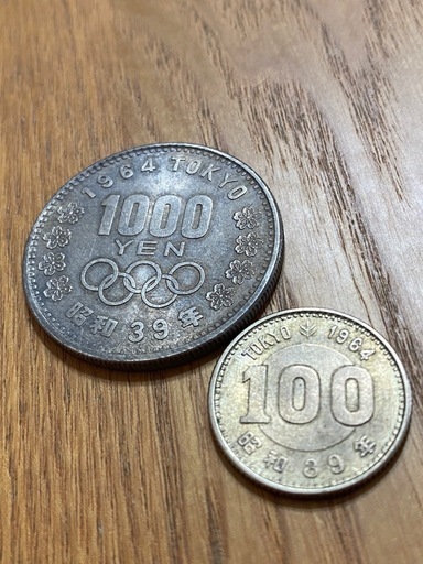 【7/14で一旦終了】【昭和レトロ】SV600 4.8g SV925 20g 1964年 東京オリンピック 100円銀貨・1000円銀